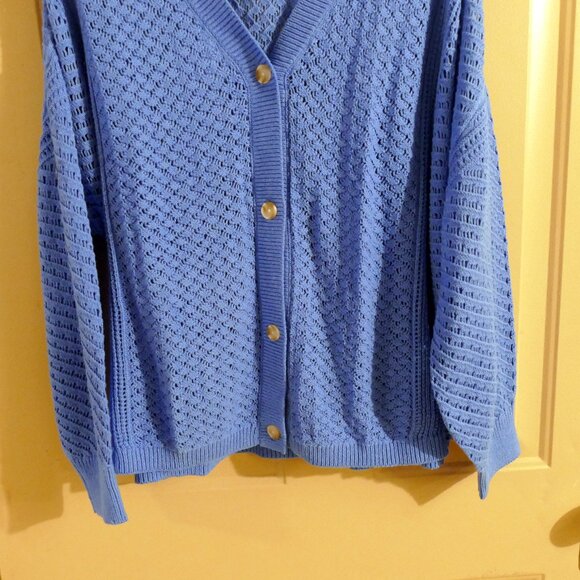 Plus Size Sonoma Goods For Life Button-Front Crochet Cardigan - Picture 10 of 11